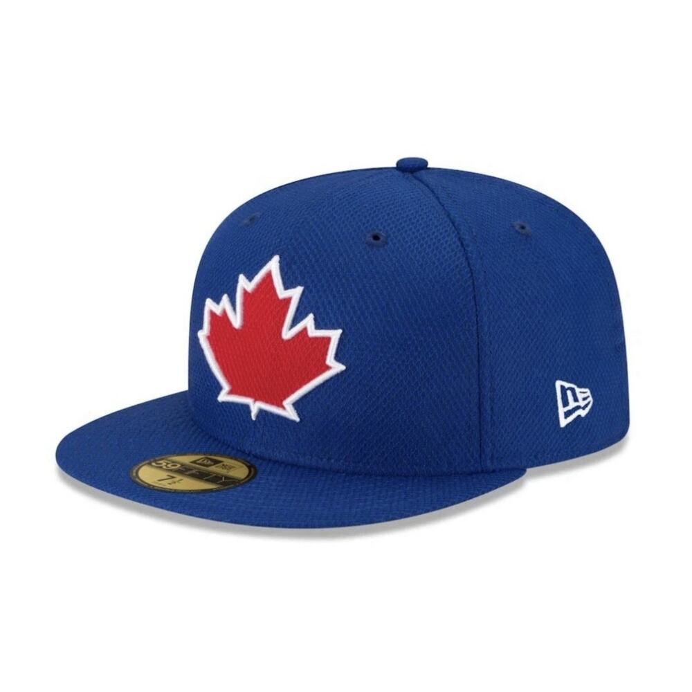 New Era 59FIFTY Toronto Blue Jays Blue Maple Leaf Hat 7 7/8 MLB Authentic